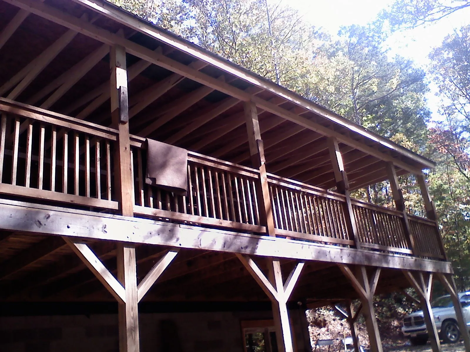 Timber framing under a new elevated porch and deck — Roof Leak Repair in Spring Mills by Roofing Brothers